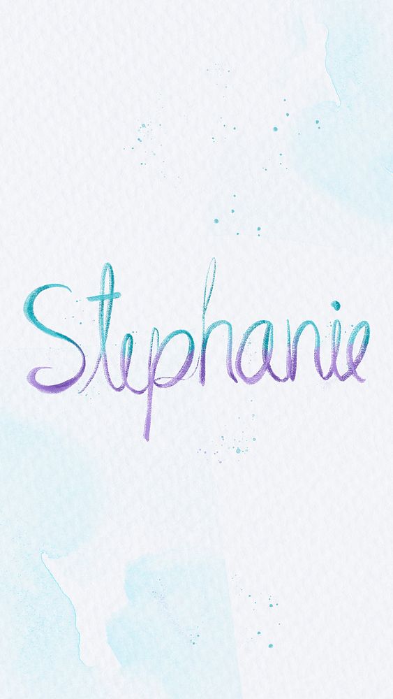 Stephanie two tone name cursive typography