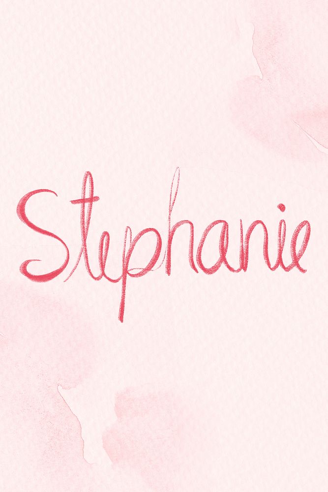 Stephanie name pink lettering font