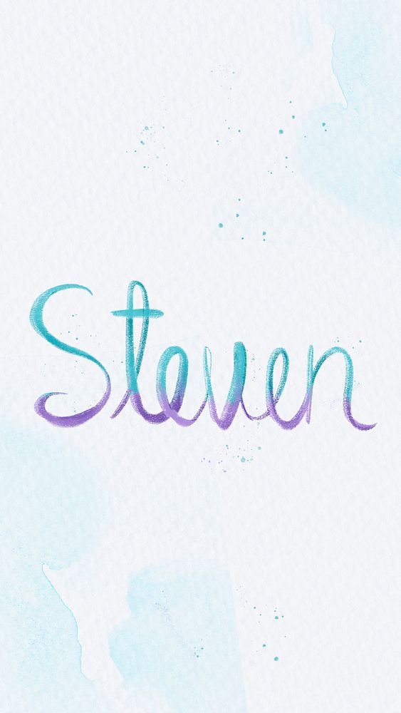 Steven two tone name cursive typography