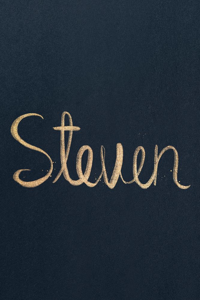 Steven sparkling gold font typography
