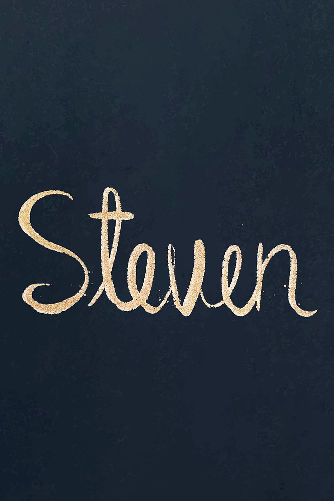 Steven sparkling vector gold font typography