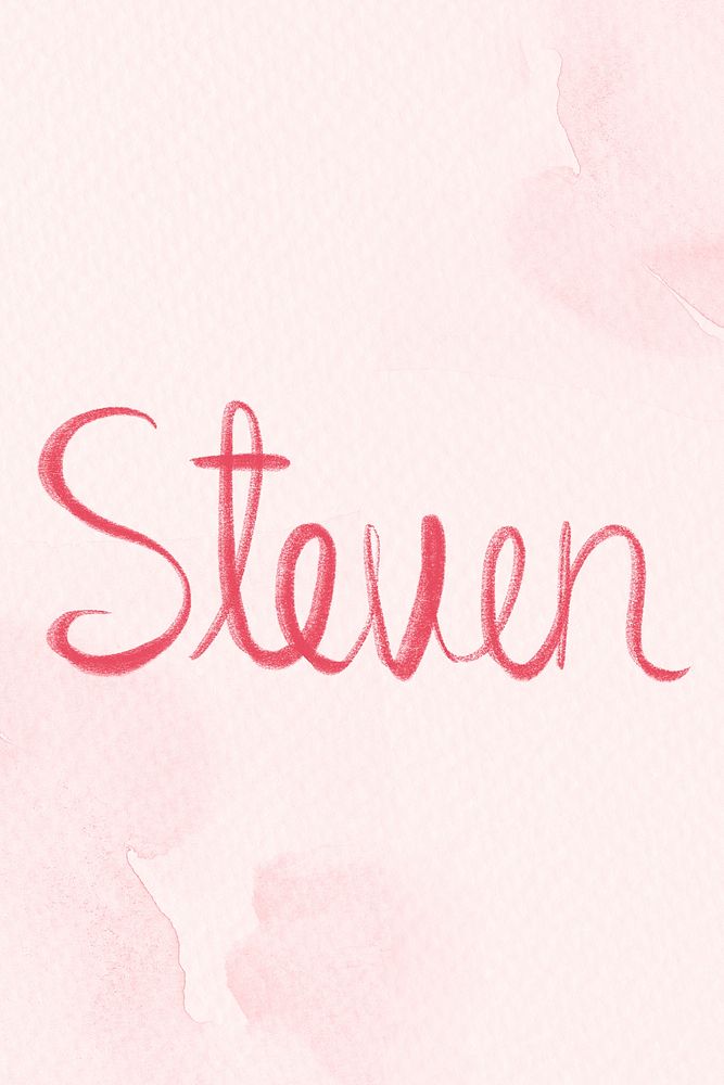 Steven name word psd pink typography