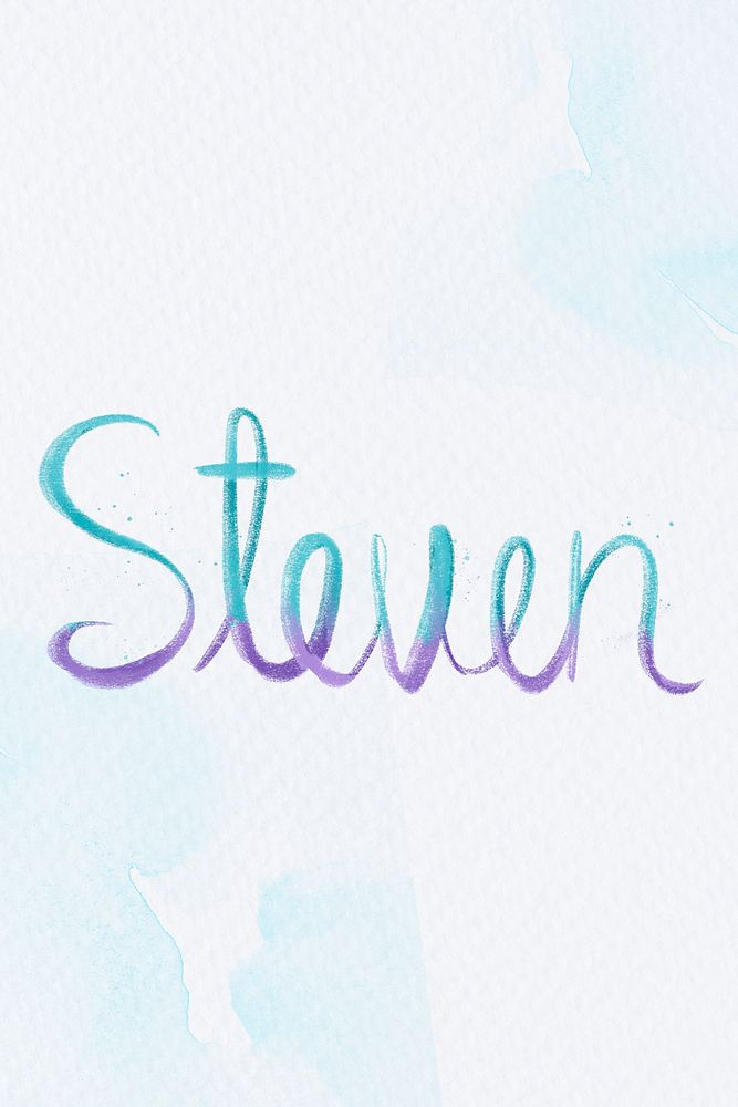 Steven name hand lettering psd font