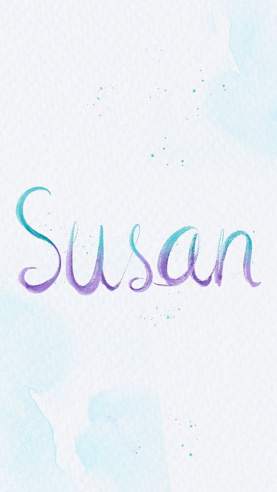 Susan two tone name cursive typography