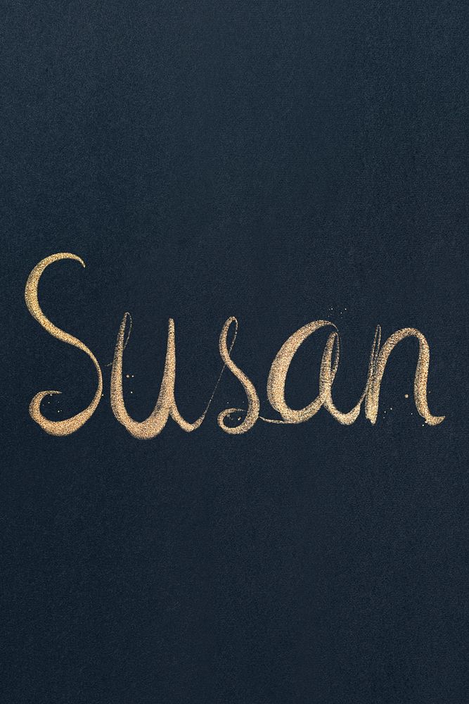 Susan sparkling cursive gold font typography