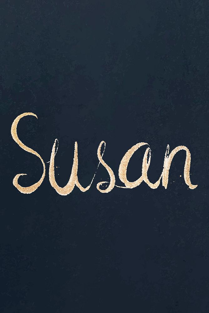 Susan sparkling vector cursive gold font typography