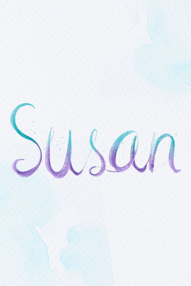 Susan female name calligraphy psd font