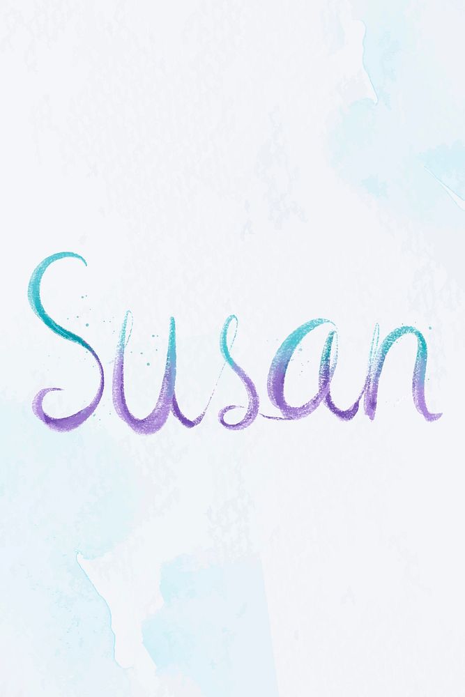 Susan female name vector calligraphy font