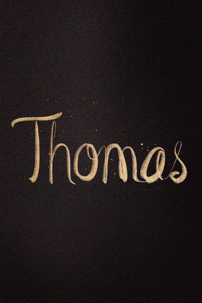 Gold sparkling Thomas name cursive handwriting typography