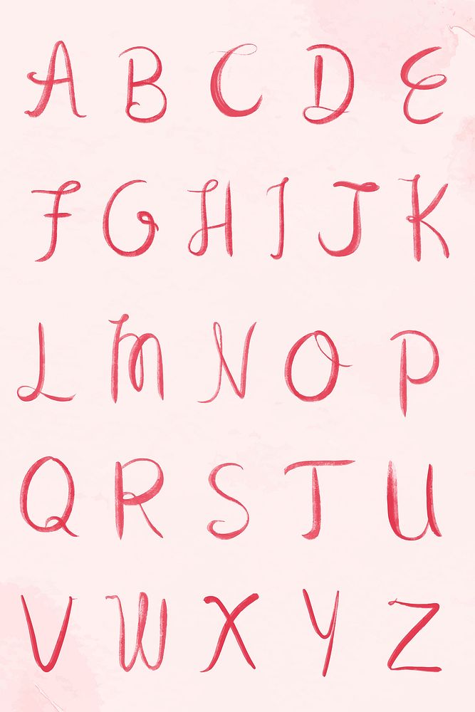 Alphabet set vector cursive capital calligraphy font