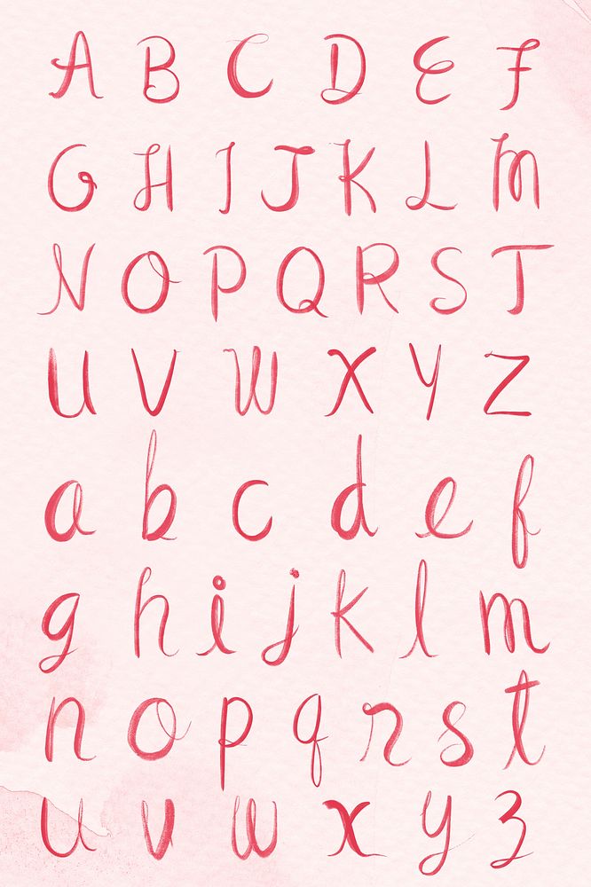 Brush stroke alphabet set typography