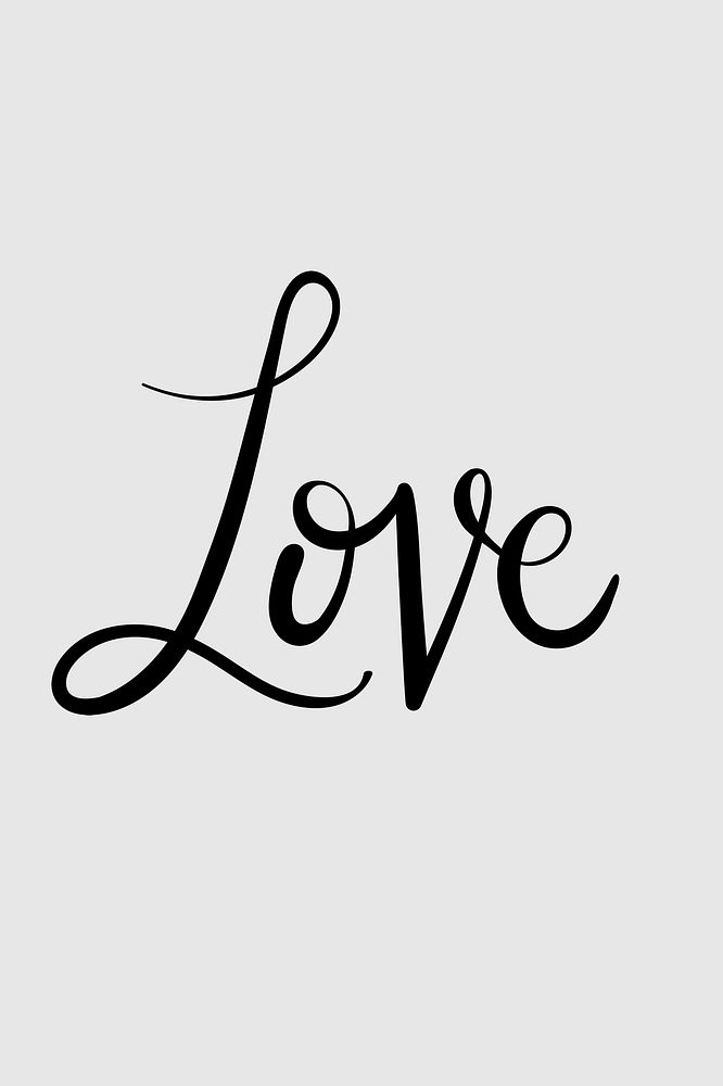 Love psd calligraphy text typography