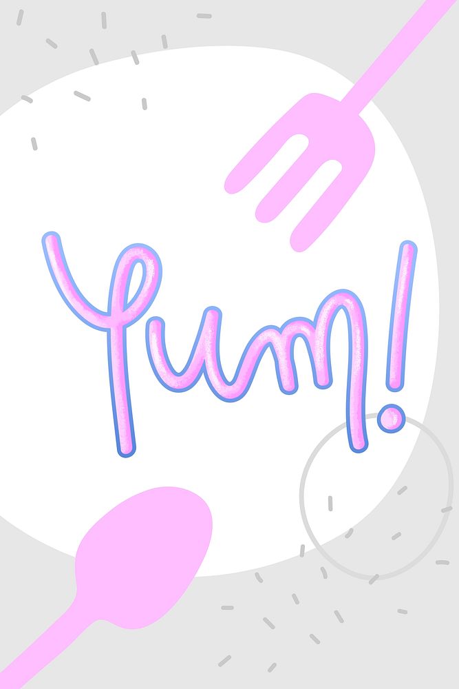 Pink yum! calligraphy psd word typography