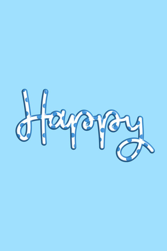Happy typography psd dotted message