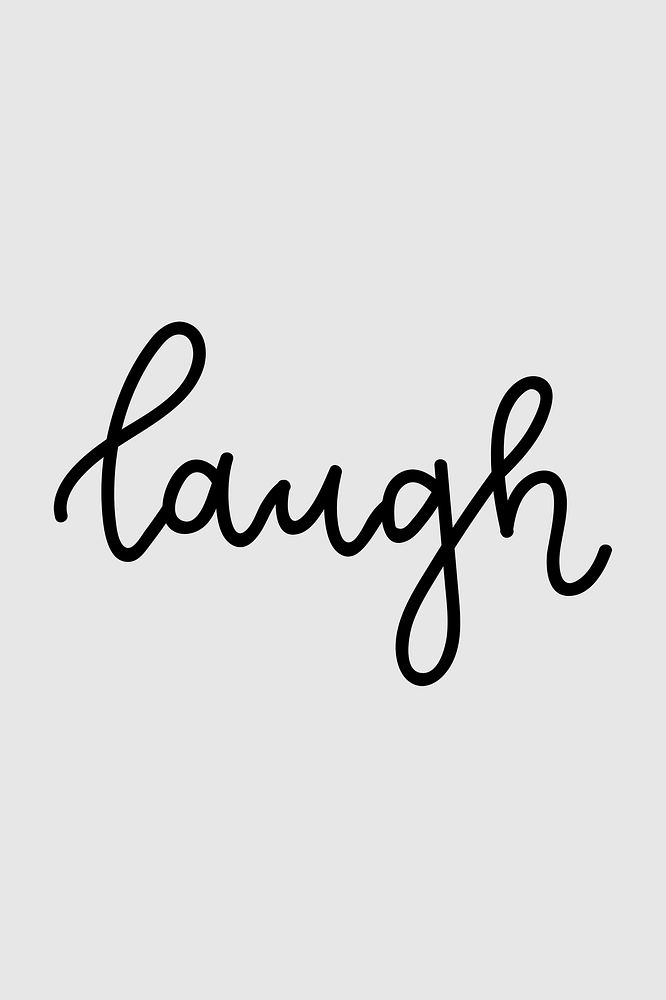 Laugh calligraphy psd text message