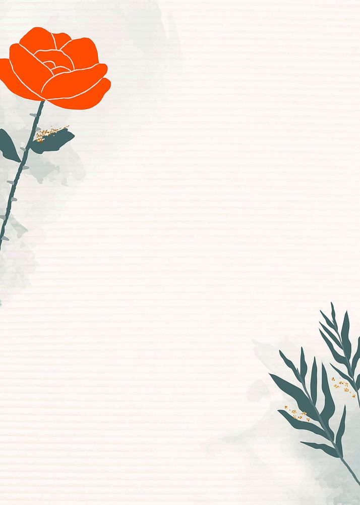 Rose and leaves vector minimal background