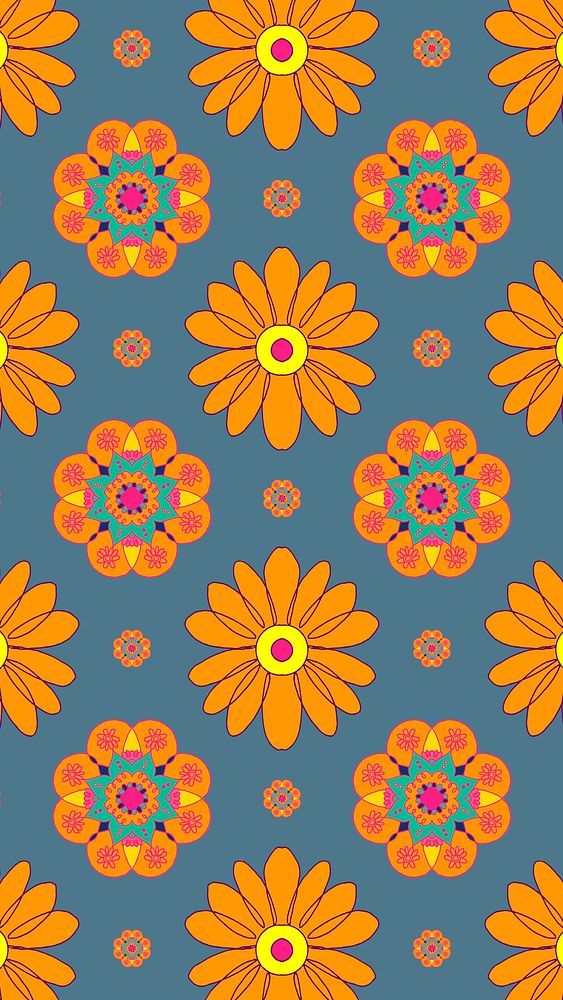 Flower pattern Diwali festival phone background
