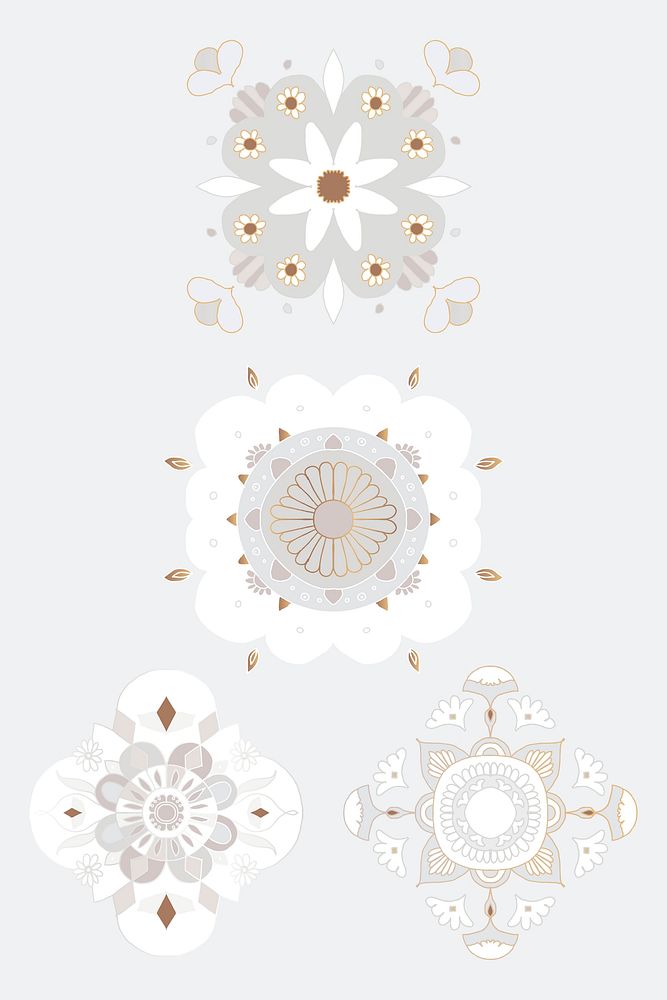Mandala Indian symbol vector floral illustration collection