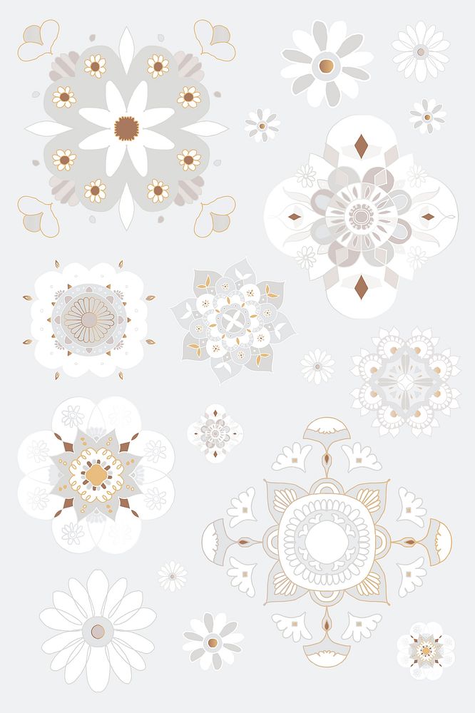 Indian Mandala element symbol oriental floral illustration collection