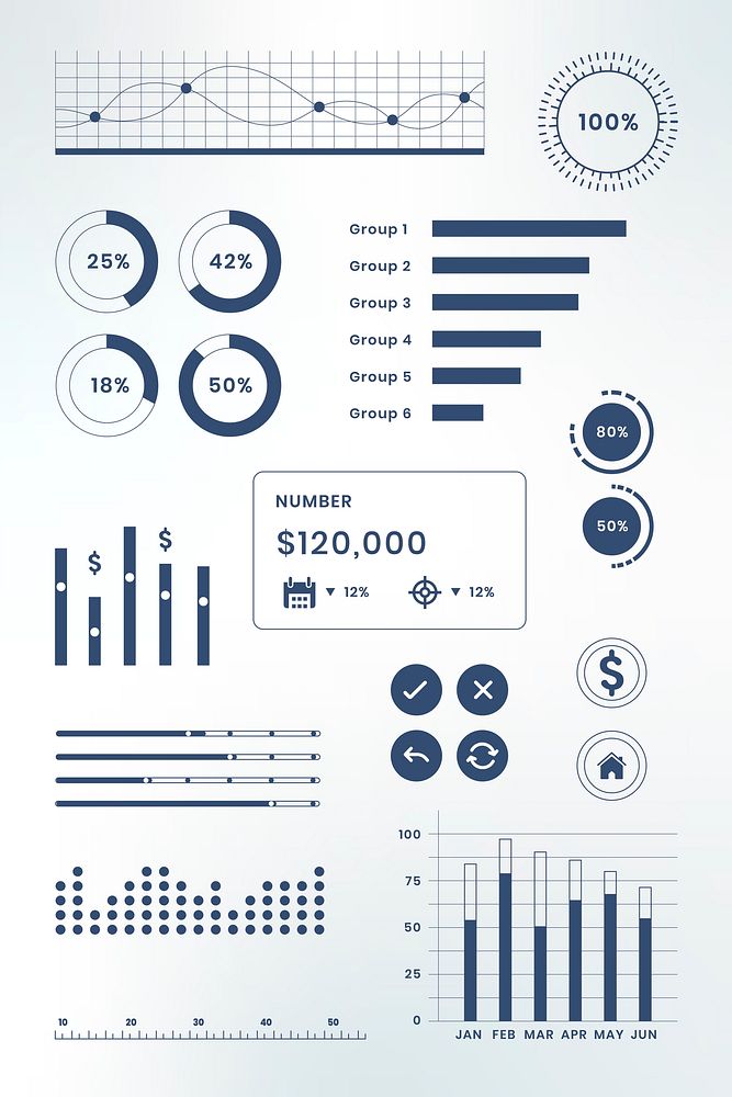 Dashboard business data analysis infographic