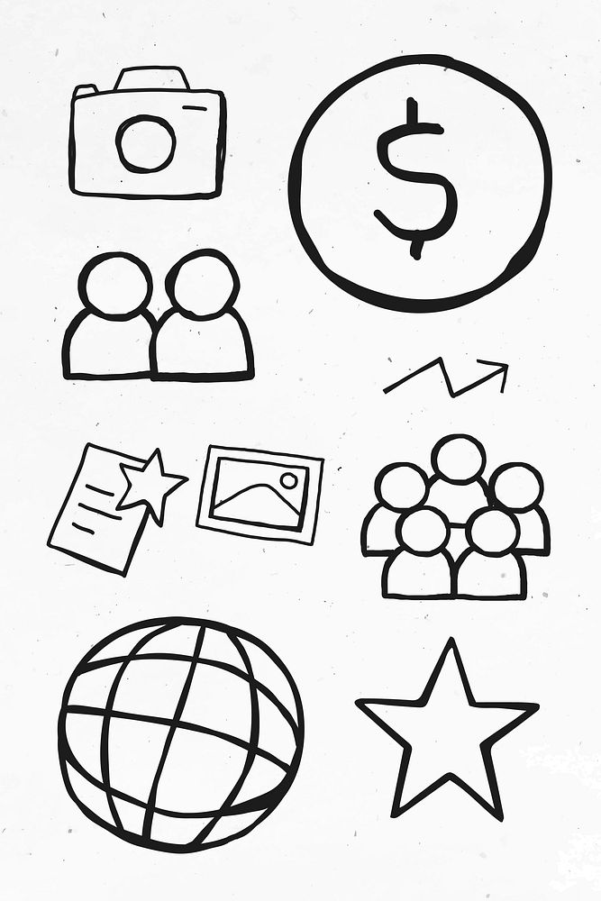 Professional business icon vector for marketing set