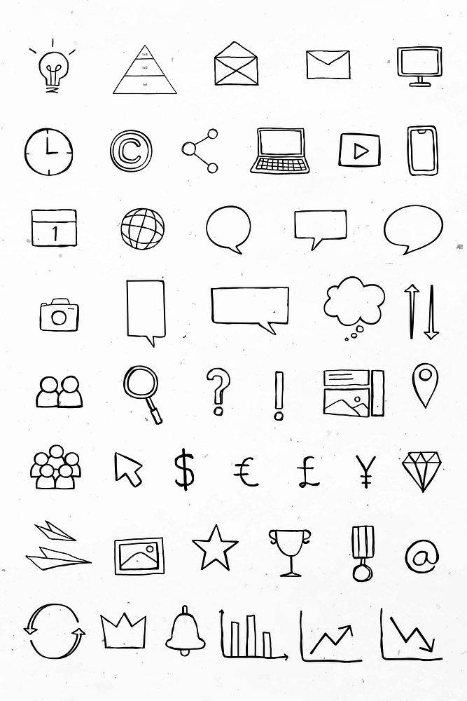 Useful business icons vector for marketing black collection