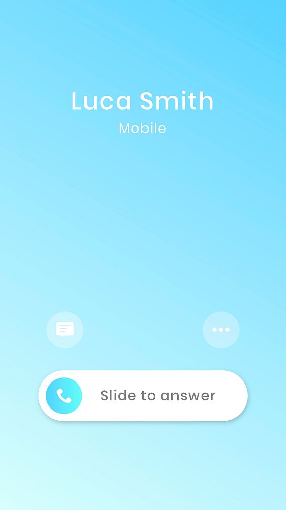 Slide to answer call interface smartphone screen