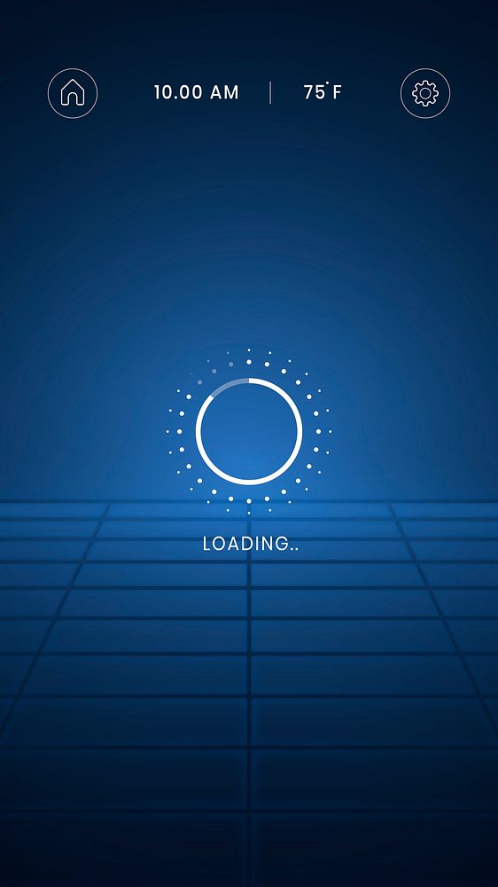 Loading screen automotive interface blue hologram for smartphone