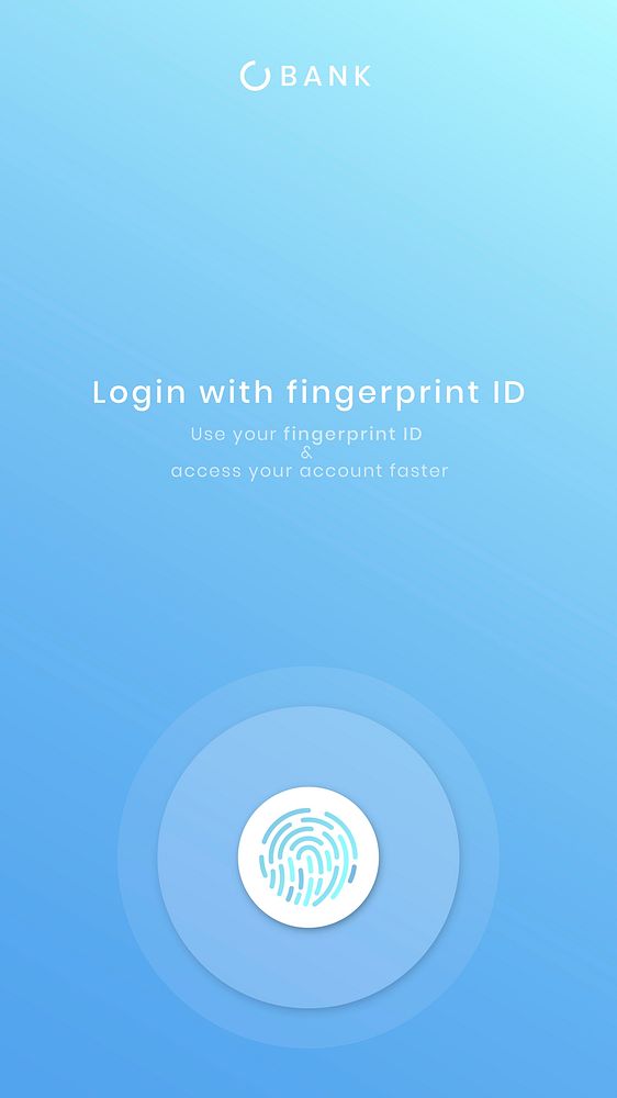 Fingerprint scan login smartphone screen