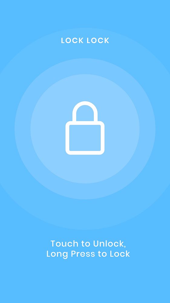 Blue phone lockscreen vector UI graphic