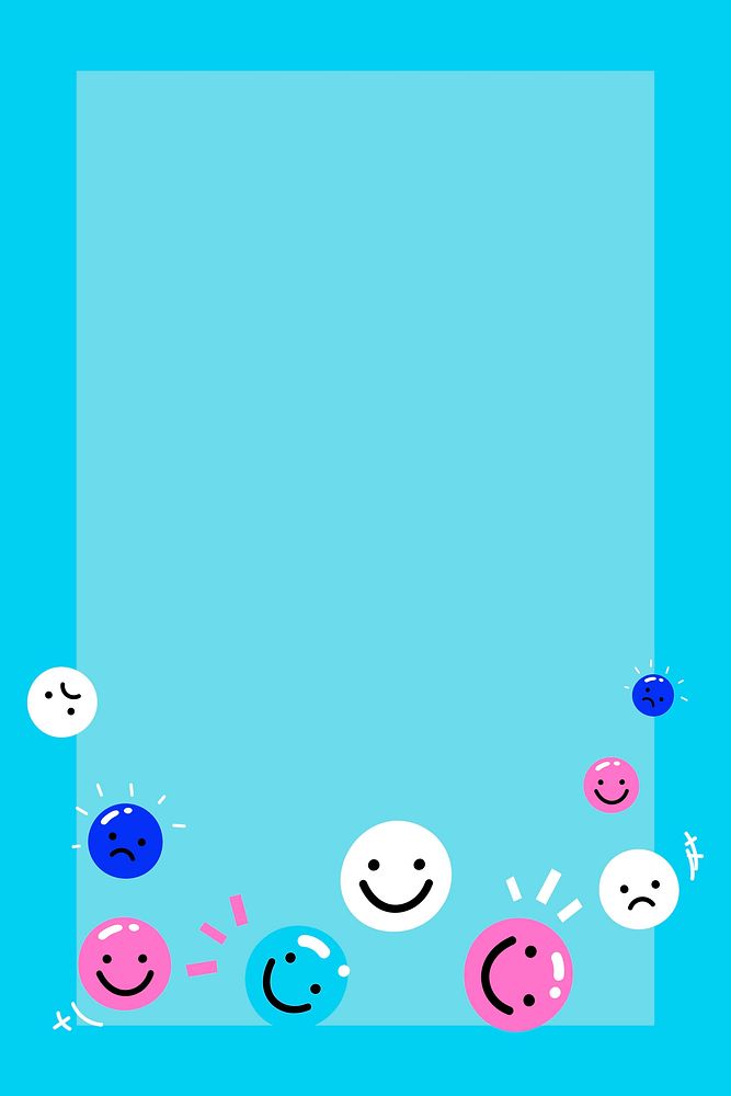 Blue photo frame with emoji border