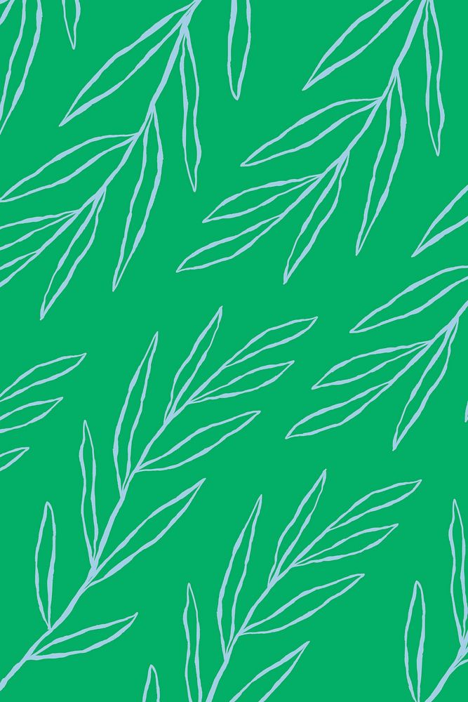 Blue eucalyptus leaf pattern on green botanical background