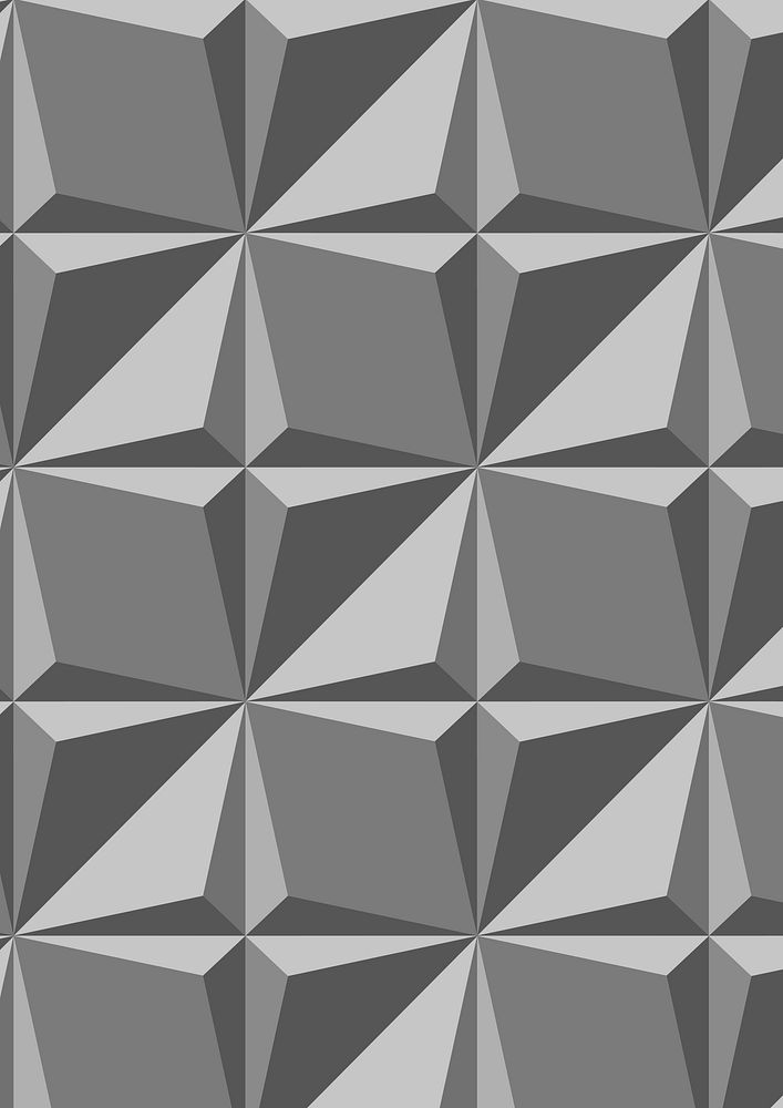 Kite 3D geometric pattern grey background in simple style