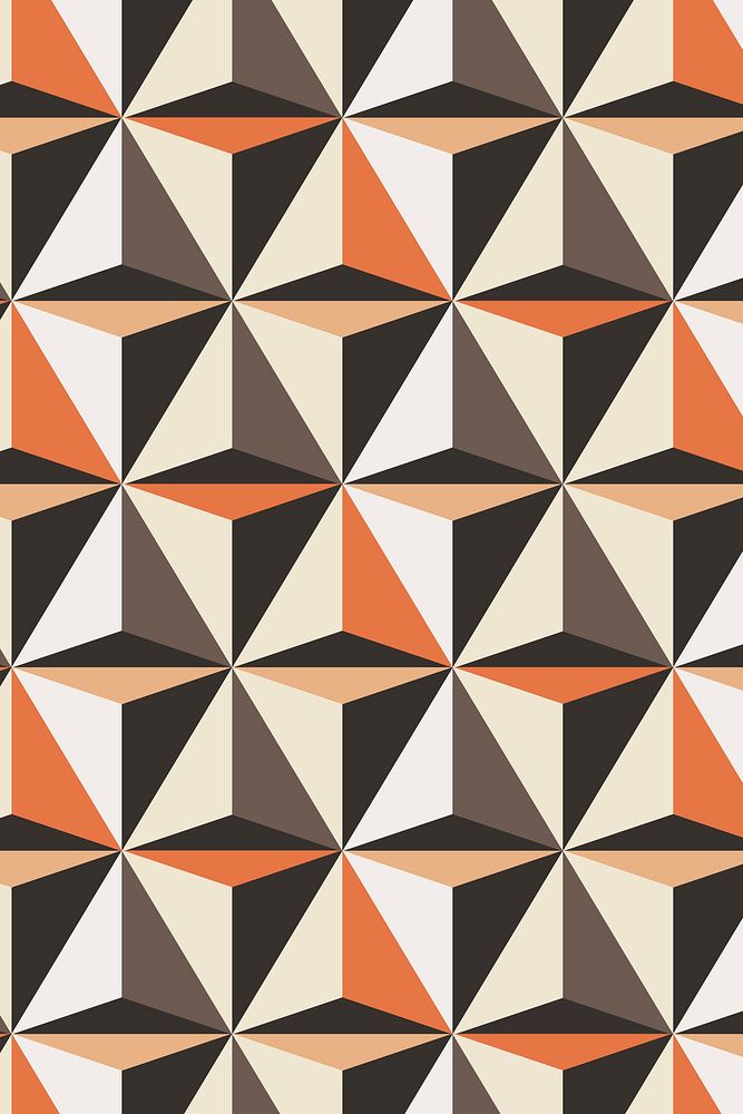 Triangle 3D geometric pattern orange background in abstract style