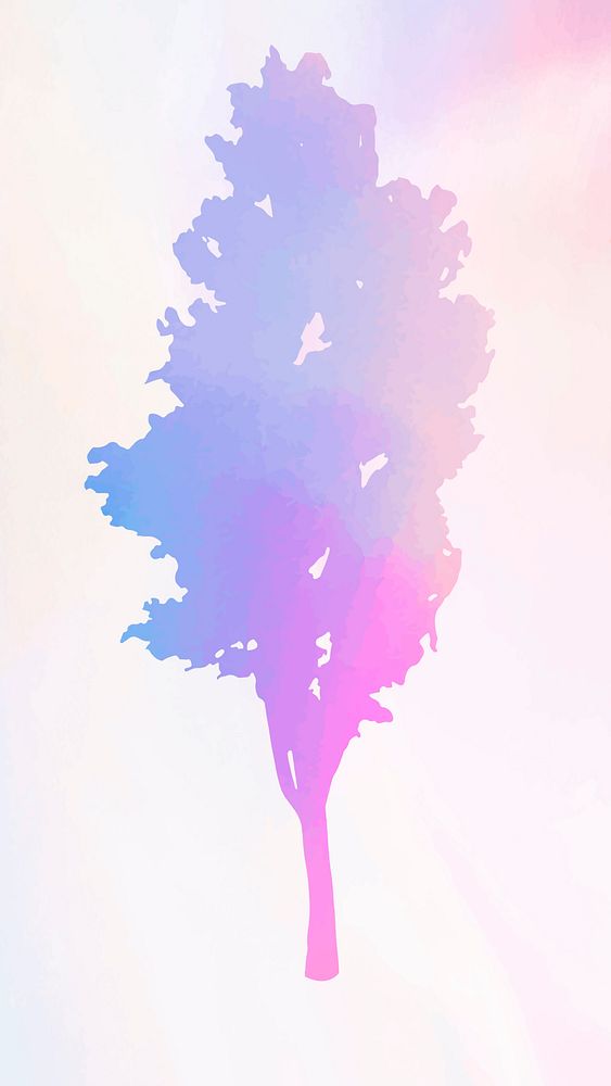 Colorful gradient tree feminine style 