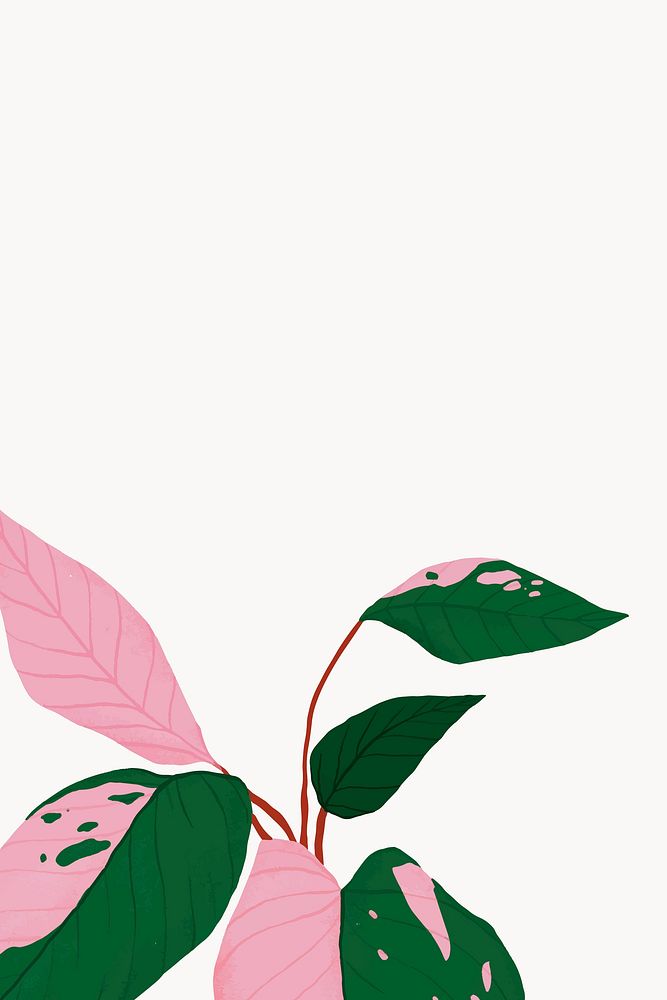 Houseplant background philodendron botanical illustration