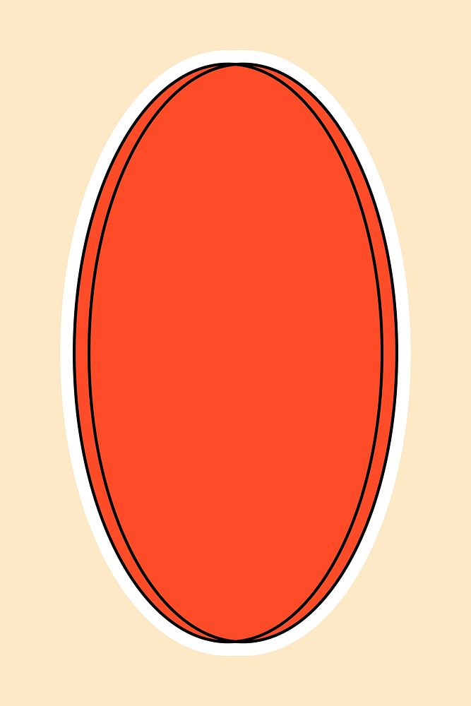 Blank red oval badge illustration white border