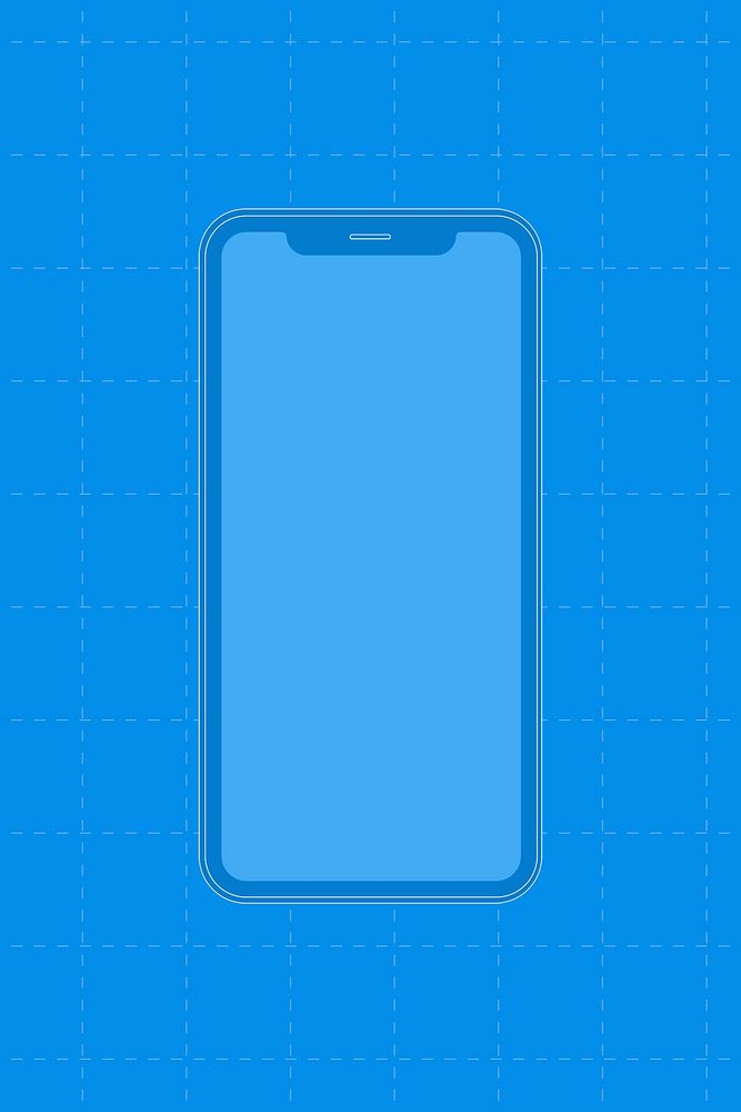 Blue mobile phone, digital device illustration