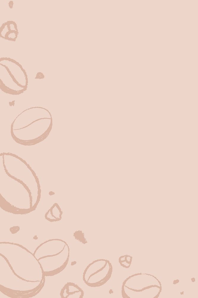 Coffee bean background, beige phone wallpaper