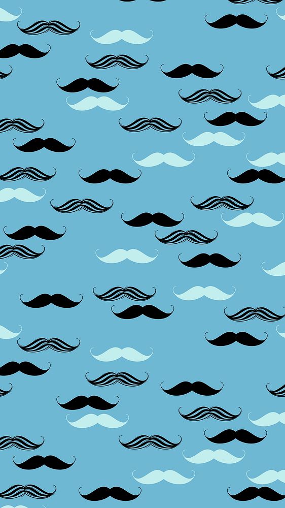 Moustache mobile wallpaper, blue iPhone background