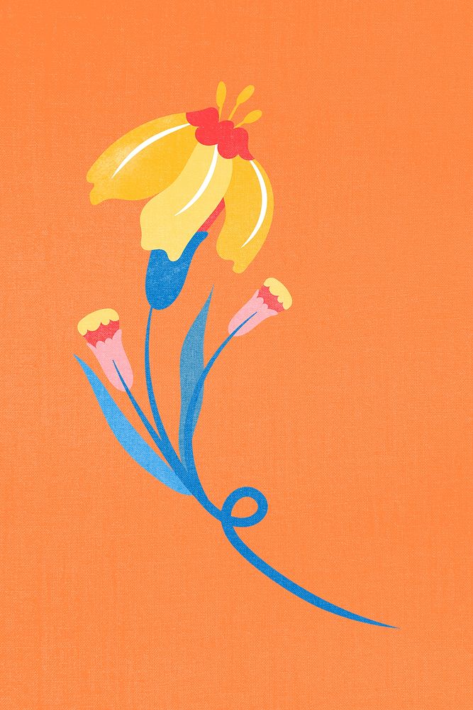 Colorful flower background, flat design spring illustration