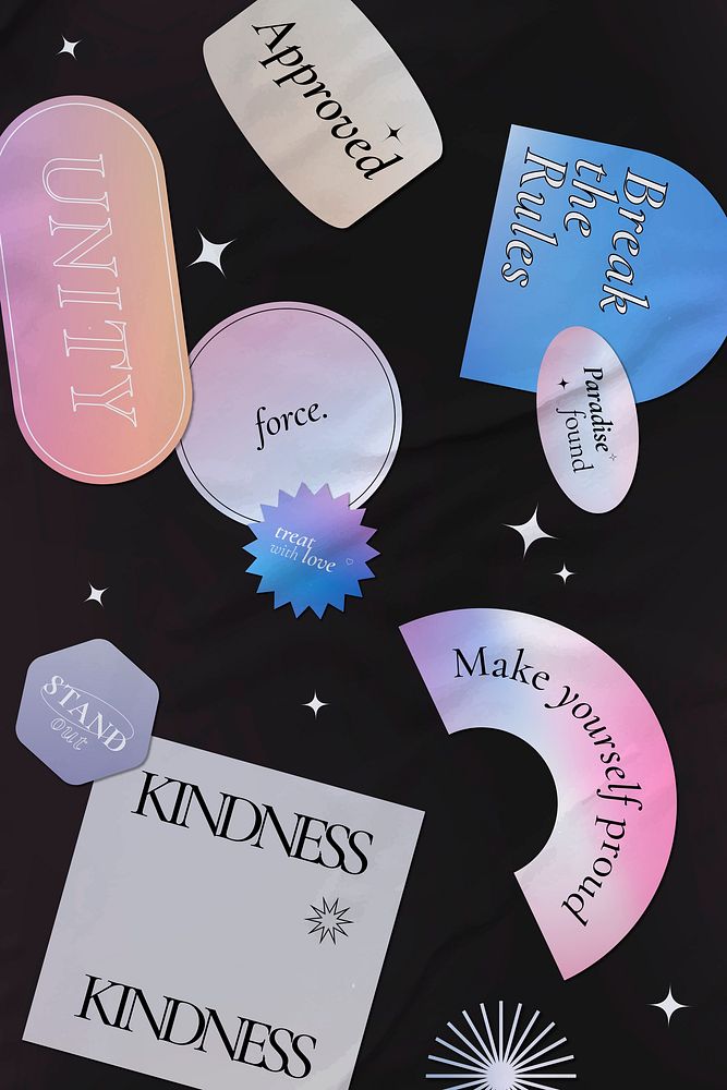 Aesthetic background, empowerment typography holographic wallpaper
