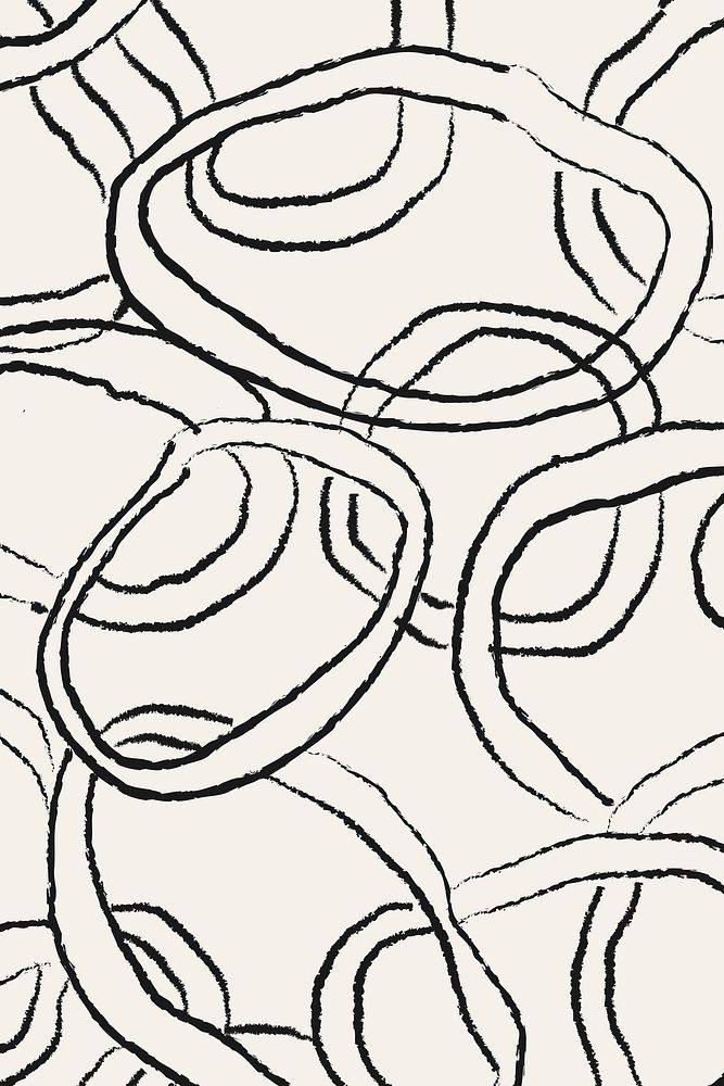 Abstract pattern background black doodle, aesthetic design