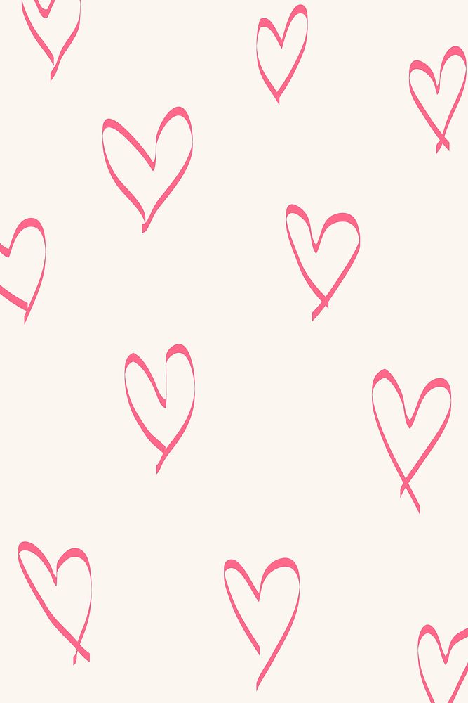 Cute background, pink heart pattern design