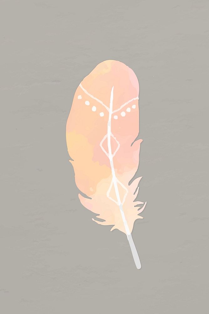 Boho feather pastel graphic vector