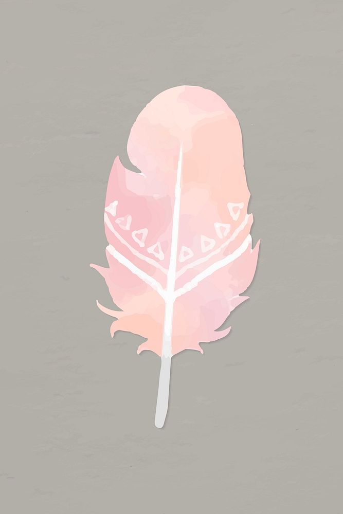 Vector Boho style pastel feather 