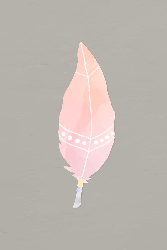 Bohemian pastel feather craft vector 