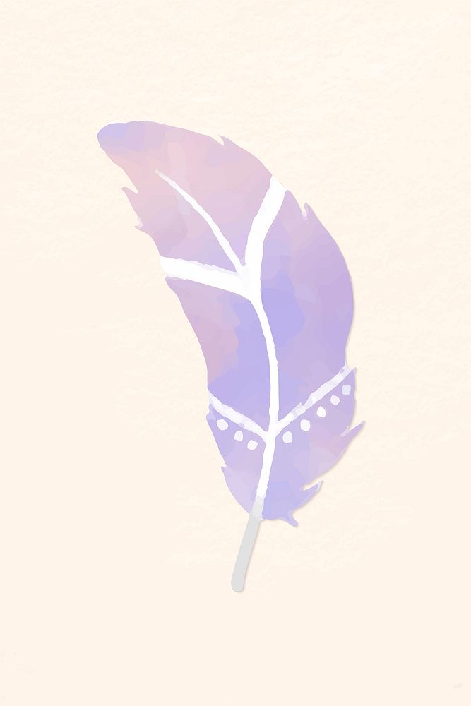 Pastel boho style feather vector