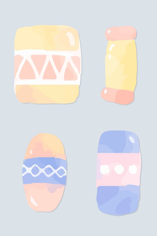 Pastel watercolor vector tribal bead collection