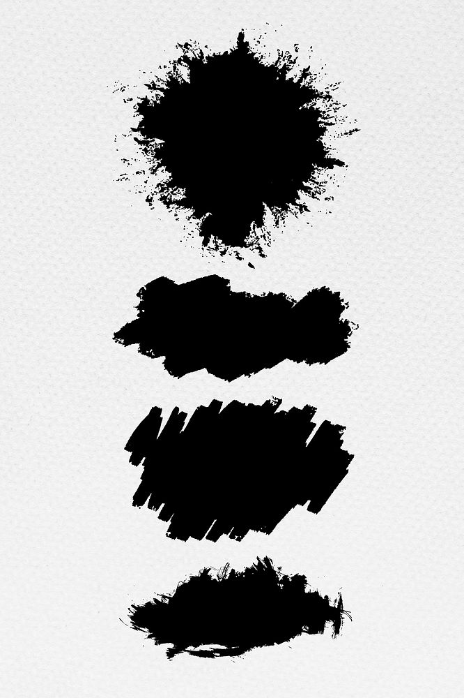 Brush graphic psd in black ink set